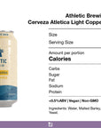 Athletic Brewing Cerveza Athletic Non-Alcoholic Beer Nutrition